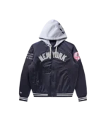 NYY SATIN STADIUM JACKET NAVY