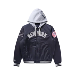 NYY SATIN STADIUM JACKET NAVY