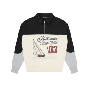 REGATTA PANELLED QUARTER ZIP BLACK ECRU