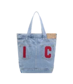 RUNNING DOG DENIM TOTE BAG LIGHT WASH BLUE 1