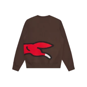 RUNNING DOG KNITTED CREWNECK BROWN 1