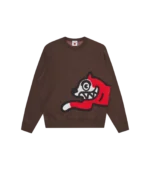 RUNNING DOG KNITTED CREWNECK BROWN