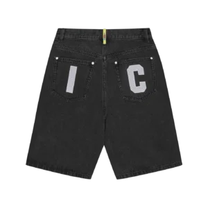 RUNNING DOG TRIPLE SCOOP DENIM SHORTS BLACK 1