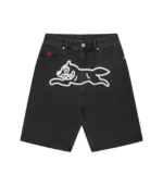 RUNNING DOG TRIPLE SCOOP DENIM SHORTS BLACK