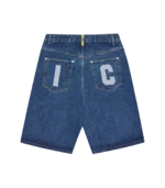 RUNNING DOG TRIPLE SCOOP DENIM SHORTS MID WASH BLUE 1