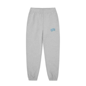 SMALL ARCH LOGO SWEATPANTS HEATHER GREY BLUE LOGO