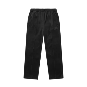 SMALL ARCH LOGO VELOUR TRACK PANTS BLACK