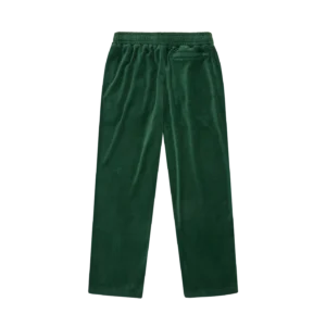 SMALL ARCH LOGO VELOUR TRACK PANTS FOREST GREEN 1