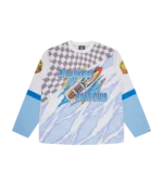 SPEED RIPPER L S SPORT TOP WHITE BLUE