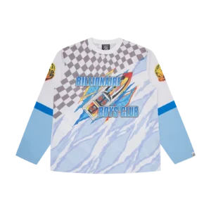 SPEED RIPPER L S SPORT TOP WHITE BLUE