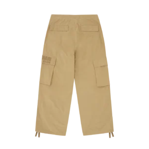 STRAIGHT LOGO PARACHUTE PANTS SAND 1