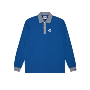 TEAM IC PINSTRIPE L S POLO SHIRT NAVY