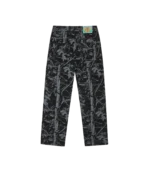 TREE CAMO DOUBLE SCOOP DENIM PANTS BLACK 1