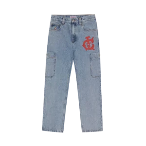 WESTERN DENIM PANTS LIGHT WASH BLUE