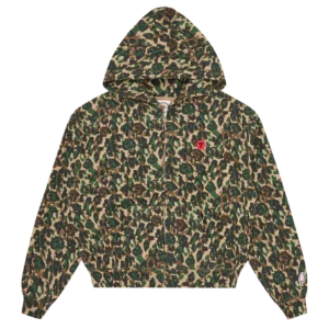 Womens Camo Zip Through Hood