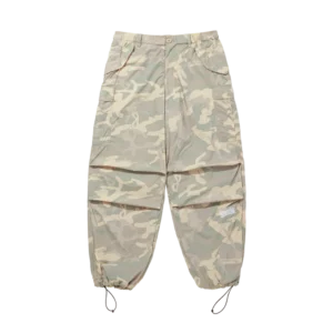 nylon wide cargo pants camo